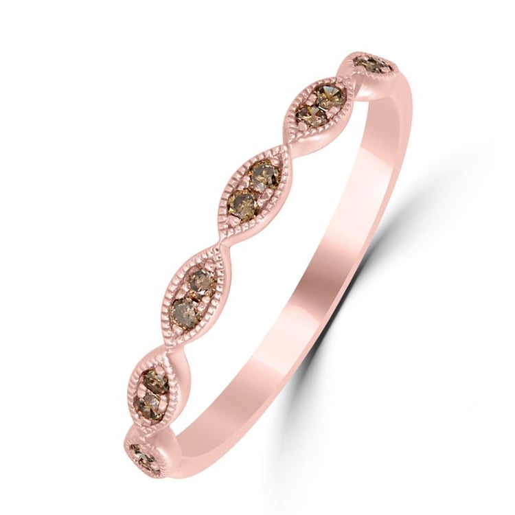 Vintage snubní prsteny ze zlata s champagne diamanty 30798