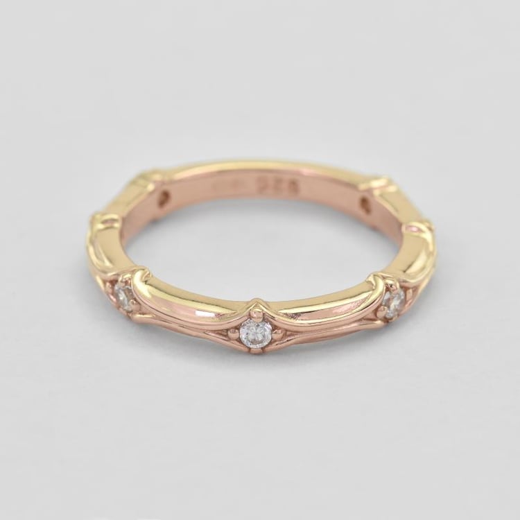 Eternity stříbrný pozlacený prsten se zirkony 45190