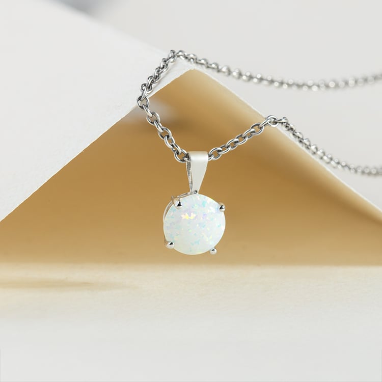 Bílý opál ve zlatém přívěsku Icy 150096