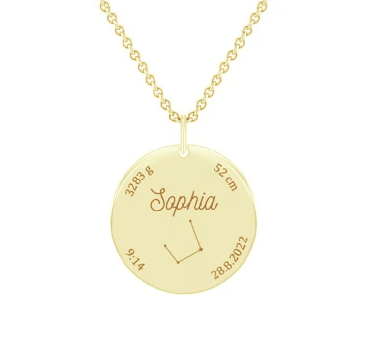 Novorozenecký přívěsek s oboustranným gravírem dle vaší volby