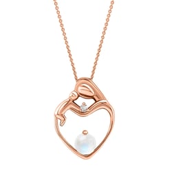 Přívěsek matka a dítě s měsíčním kamenem a diamantem Ella