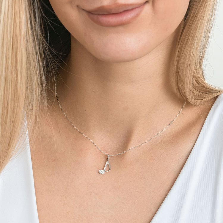 Zlatý přívěsek s lab-grown diamantem ve tvaru noty 163711