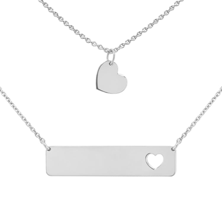 Set stříbrného přívěsku a náhrdelníku pro dva Bianca 99610