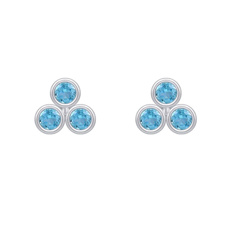 Stříbrné napichovací náušnice se švýcarskými topazy Eira