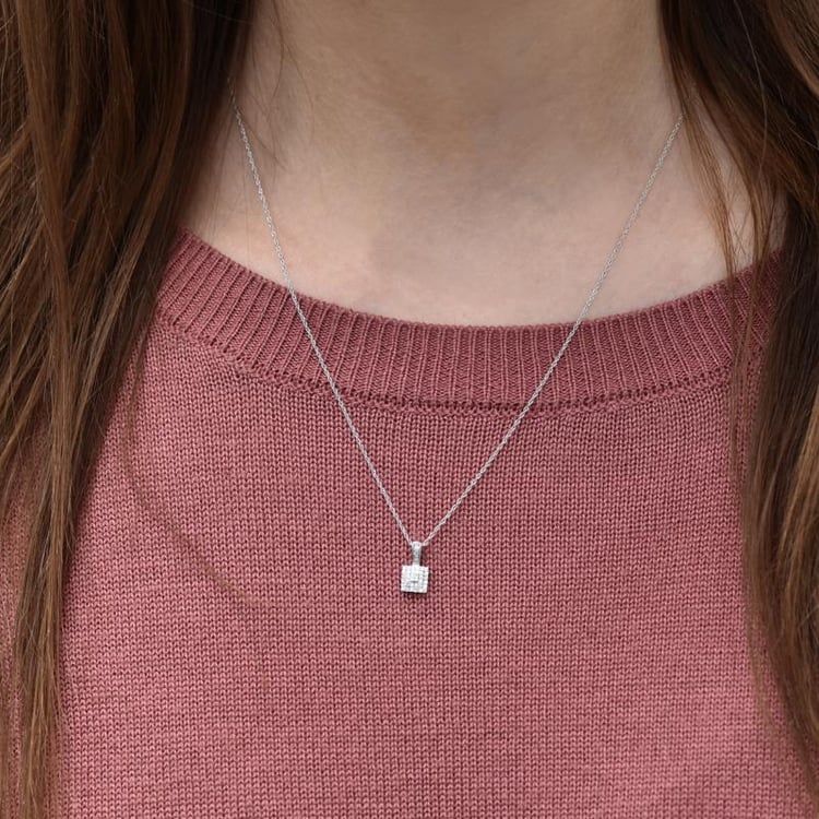 Diamantový čtvercový přívěsek Quilla 42468