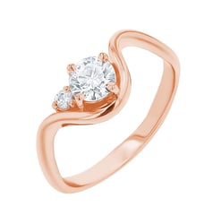 Vlnitý zásnubní prsten s round lab-grown diamantem Debora