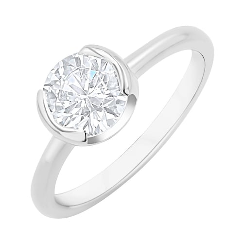 Zásnubní prsten s half-bezel lab-grown diamantem Agrippa