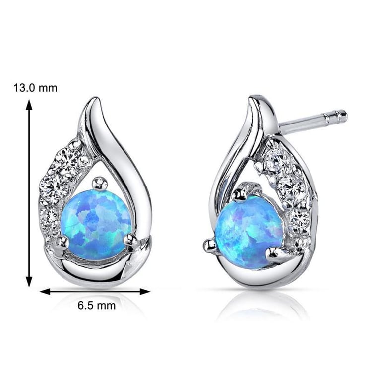 Stříbrné náušnice s opály a zirkony 3503
