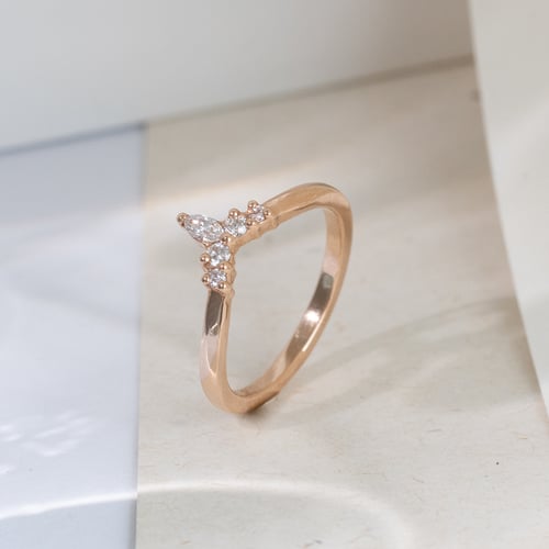 Vykrojený snubní prsten s diamanty Joni