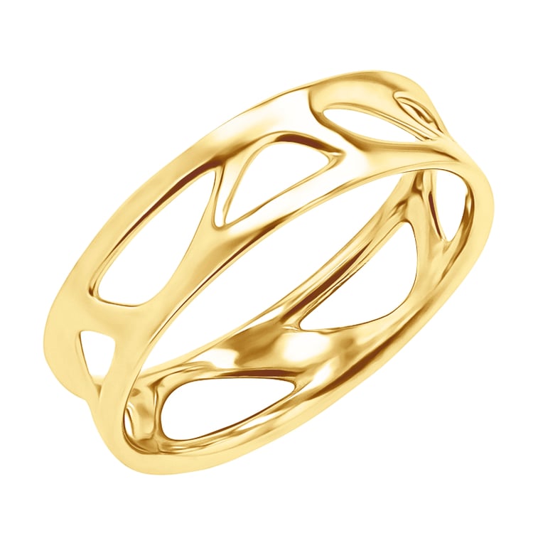 Zlaté netradiční snubní prsteny Bionic 145424