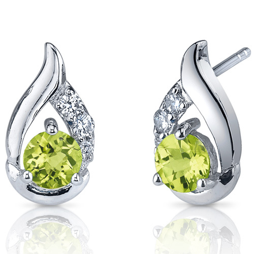 Stříbrné náušnice s olivíny a zirkony Moreda
