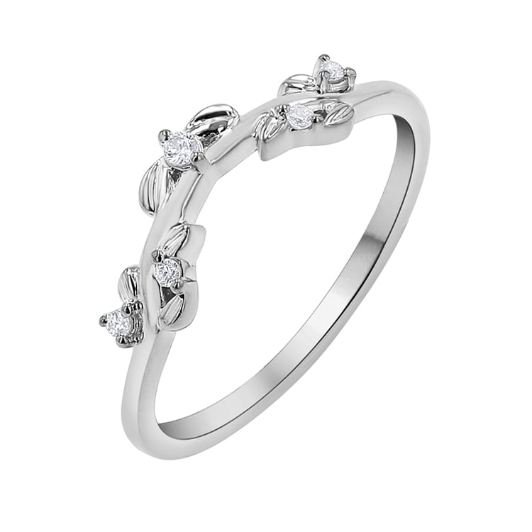 Vykrojený prsten ve tvaru větvičky s diamanty Aiden 141955