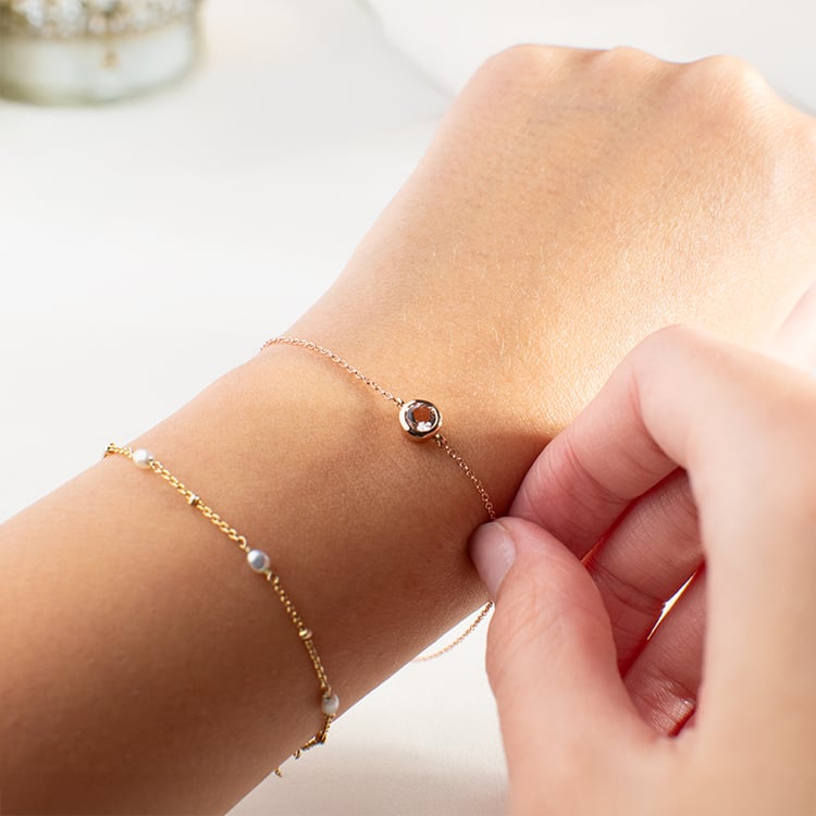 Zlatý náramek s morganitem Arleth 149123