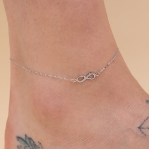 Stříbrný náramek na nohu s motivem nekonečna Infinity