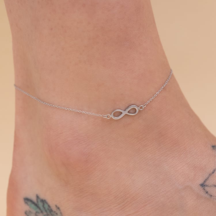 Stříbrný náramek na nohu s motivem nekonečna Infinity 123567