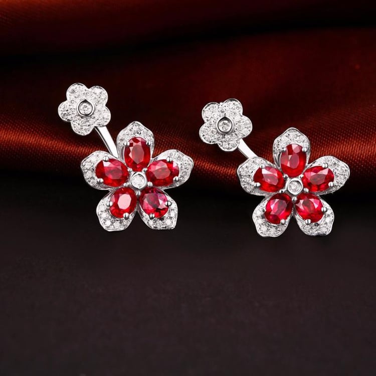 Rubínové zlaté náušnice 16288