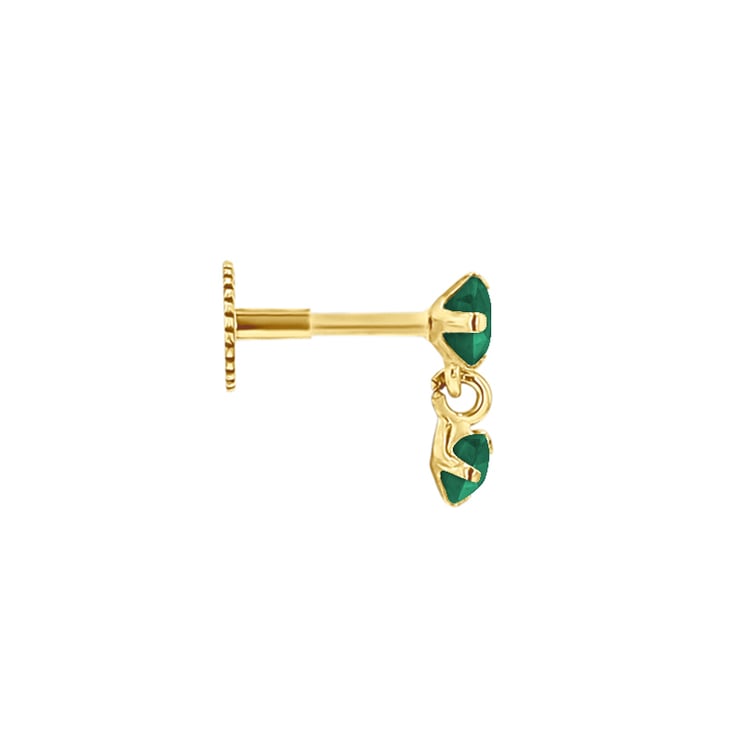 Zlatá piercing náušnice se smaragdy Dyre 148664