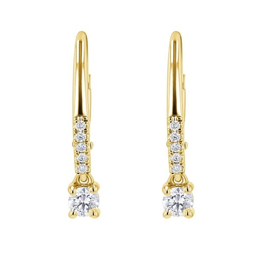 Stříbrné visací náušnice s 0.1ct lab-grown diamantem Noor