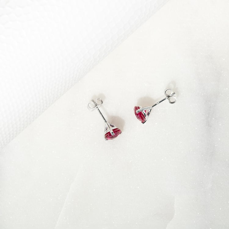 Zlaté martini náušnice s rubíny Remie 132631