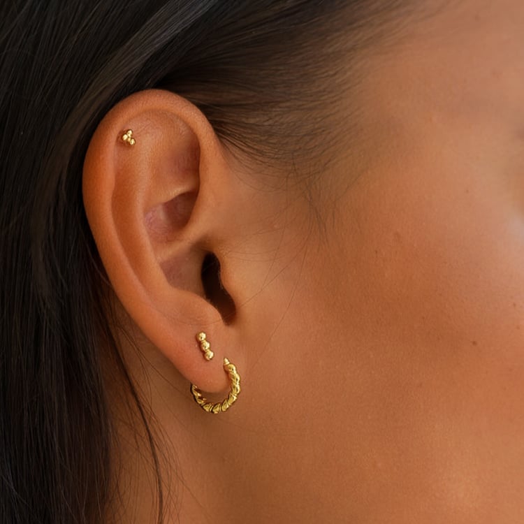 Kruhové propletené náušnice ze stříbra Torcy 144372