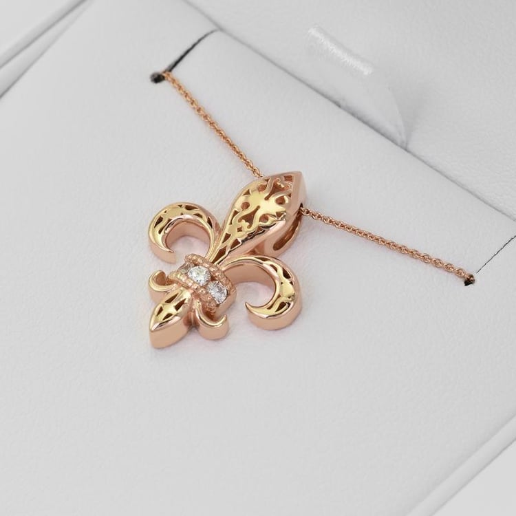 Liliový zlatý náhrdelník 29460