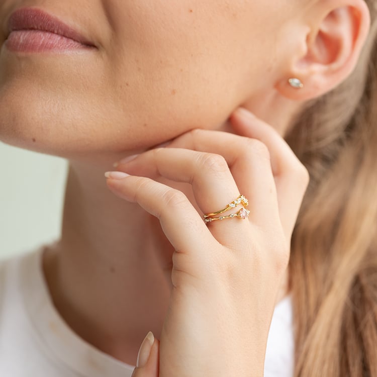 Vykrojený prsten s round a marquise diamanty Fergal 143919