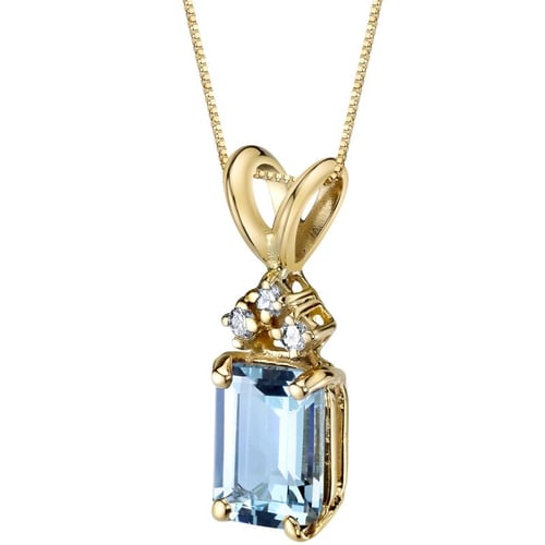 Zlatý přívěsek s akvamarínem a diamanty Deandra