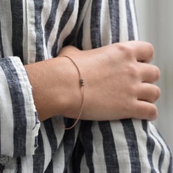 Zlatý náramek se salt'n'pepper diamanty Ulla