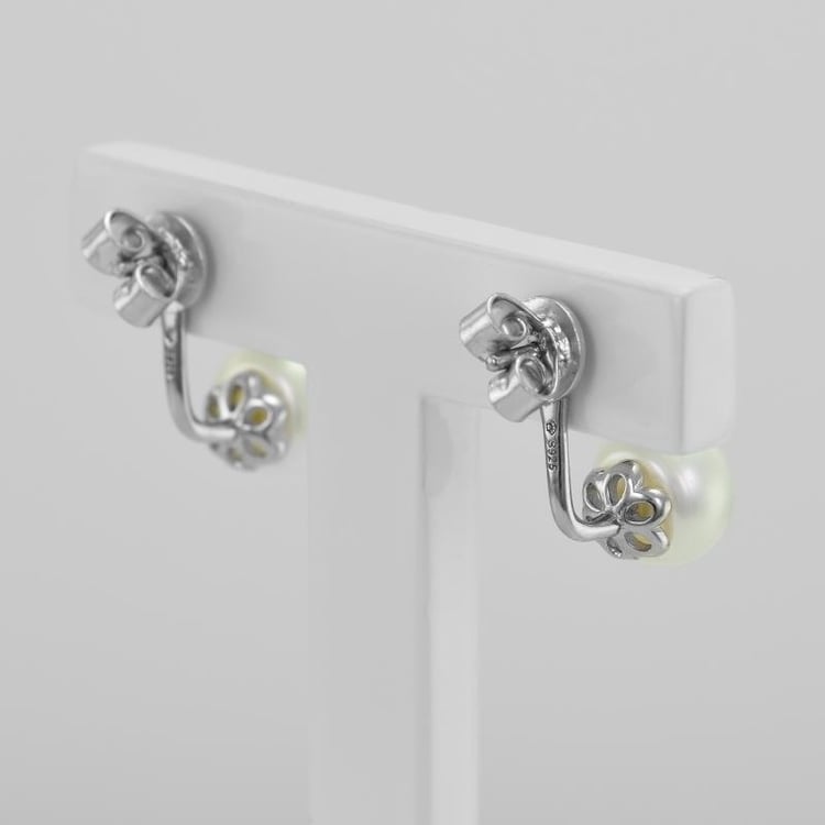 Perlové náušnice se zirkony 50447