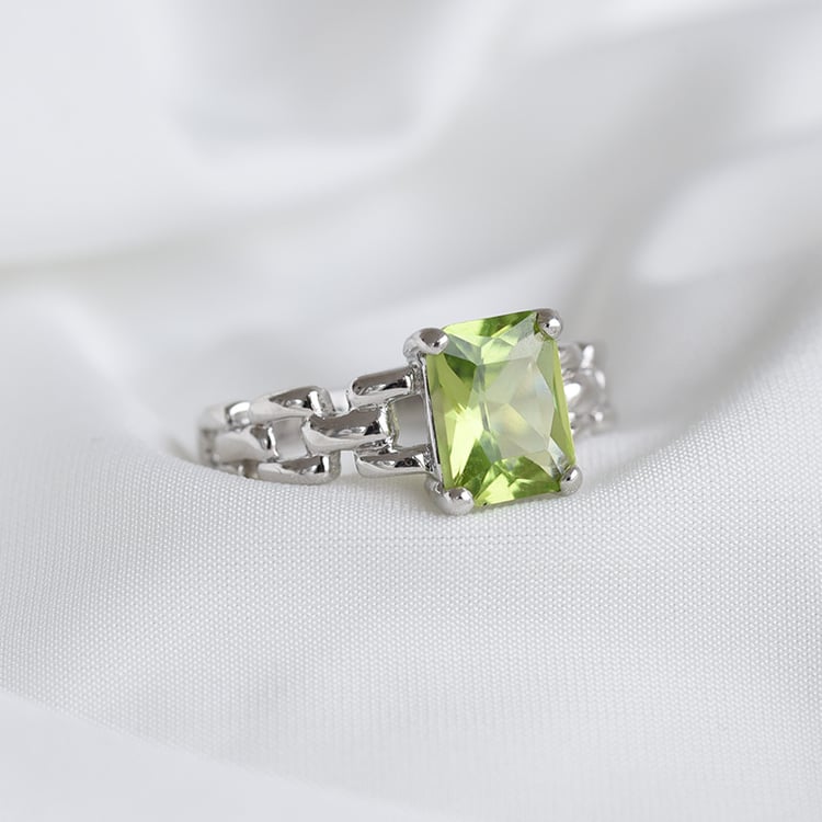 Unikátní stříbrný prsten s olivínem 84705