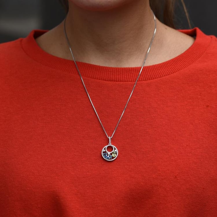 Stříbrný náhrdelník s topazy 14361