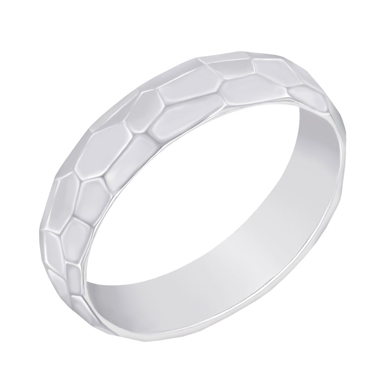 Dámský snubní prsten s lesklým tepaným povrchem 48641