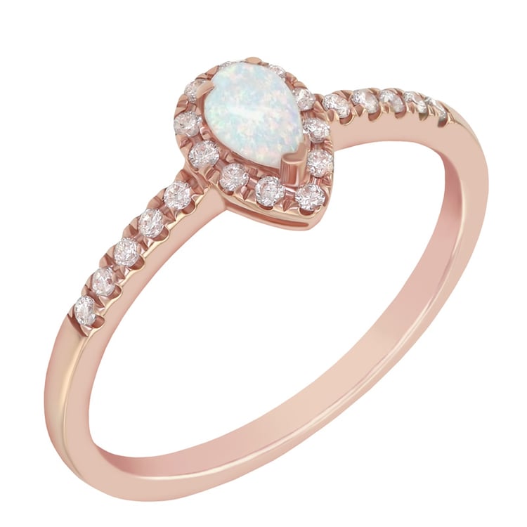 Diamantový zlatý prsten s opálem Hailey 47106
