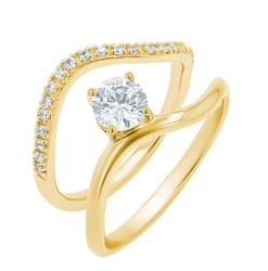 Romantický zásnubní set atypických prstýnků s diamanty Maryna