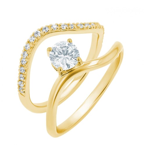 Romantický zásnubní set atypických prstýnků s diamanty Maryna