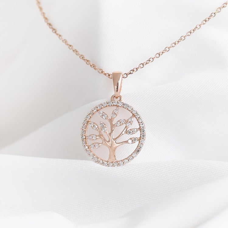 Stříbrný strom života s lab-grown diamanty Elmer 104390