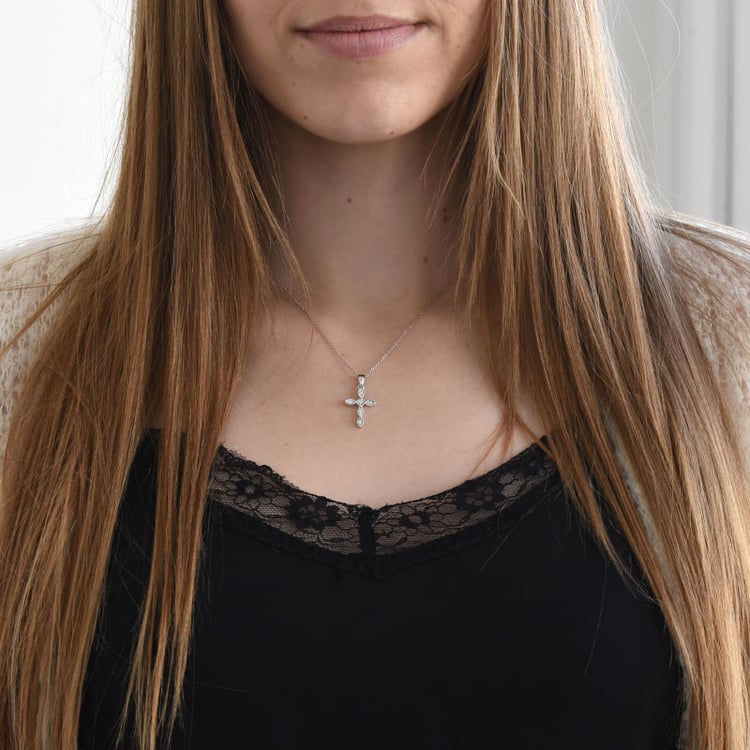 Zlatý diamantový kříž 85422