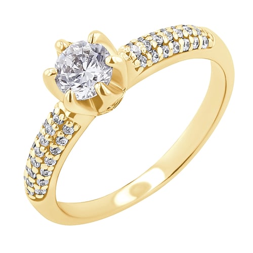 Zásnubní zlatý prsten s lab-grown diamanty Lineas