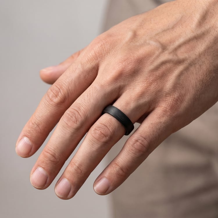 Mírně zaoblený prsten z karbonu Sammu 166769