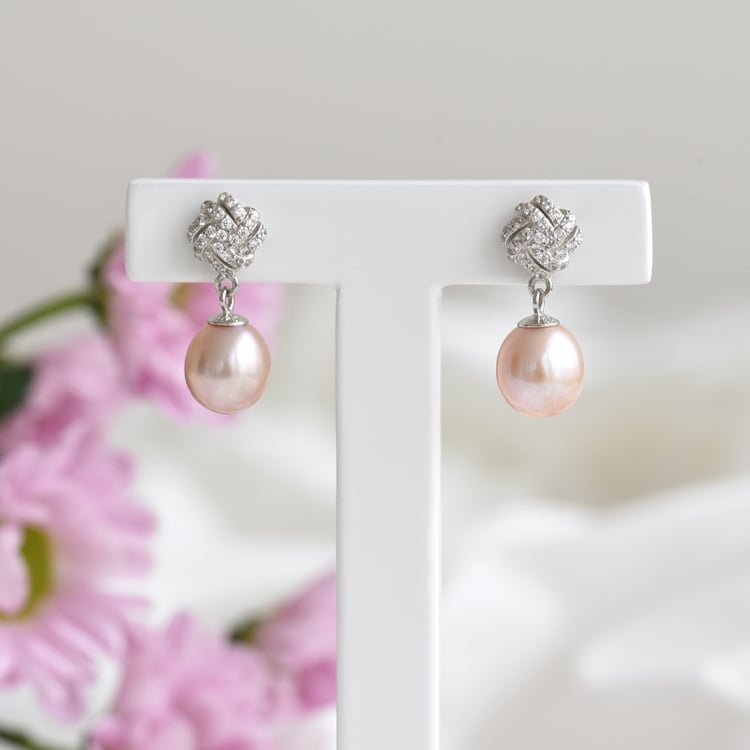 Náušnice s levandulovými perlami 83566