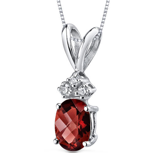 Zlatý přívěsek s oválným granátem a diamanty Tamatha