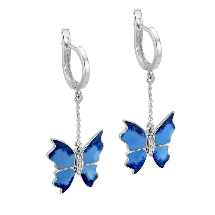 Stříbrné náušnice s motýlky