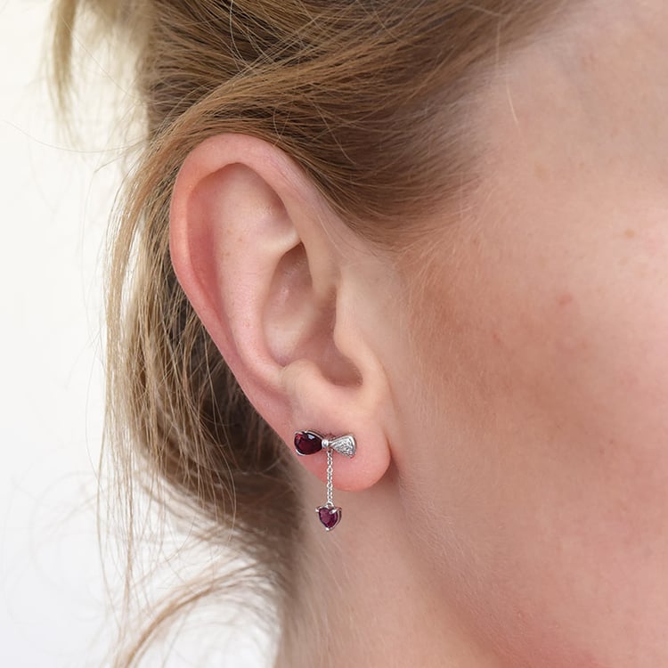 Náušnice s granáty a diamanty 86786