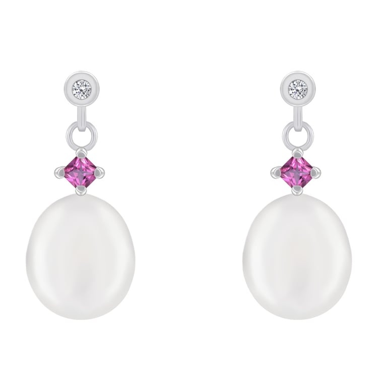 Náušnice s perlami a safíry Mahavir