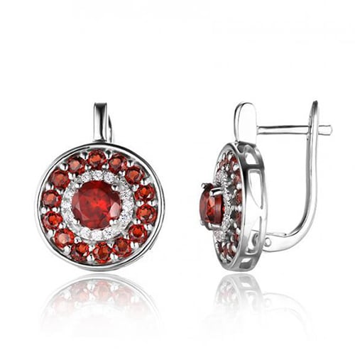 Granátové náušnice se zirkony 26421
