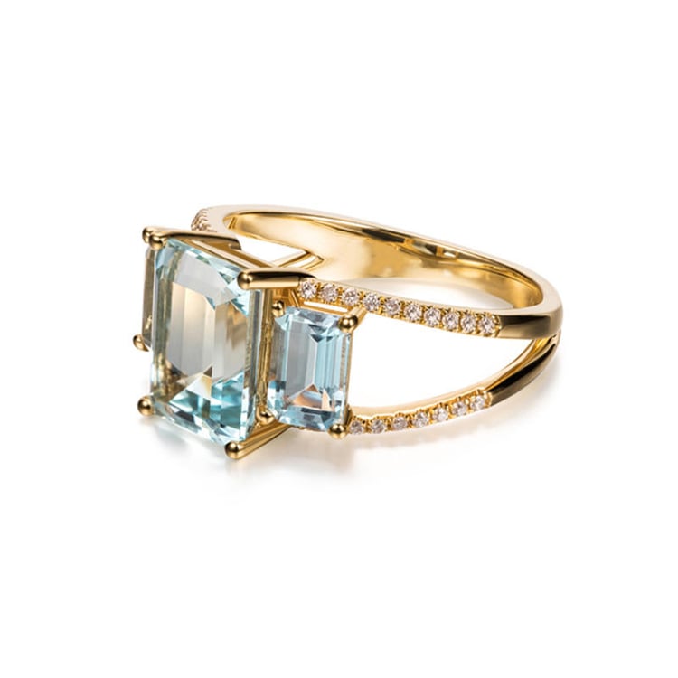 Zlatý prsten s topazy 16841