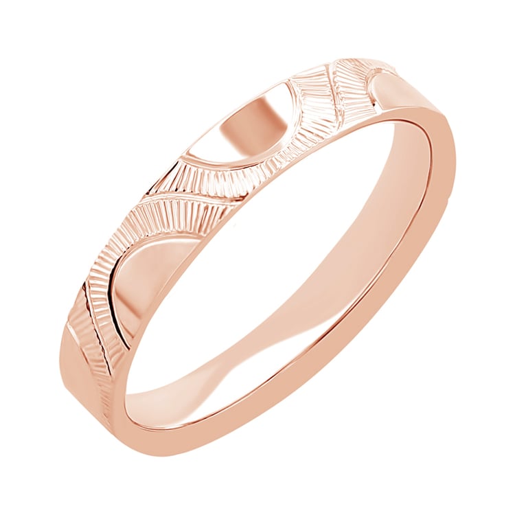 Snubní prsteny s ruční rytinou slunce Villa 116427