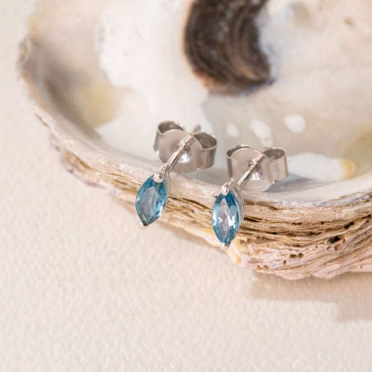 Minimalistické stříbrné náušnice s topazy Andine 101033