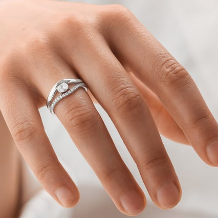 Set atypických prstýnků s diamanty Celeste