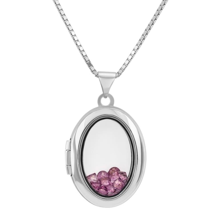 Průhledný stříbrný medailon 25921